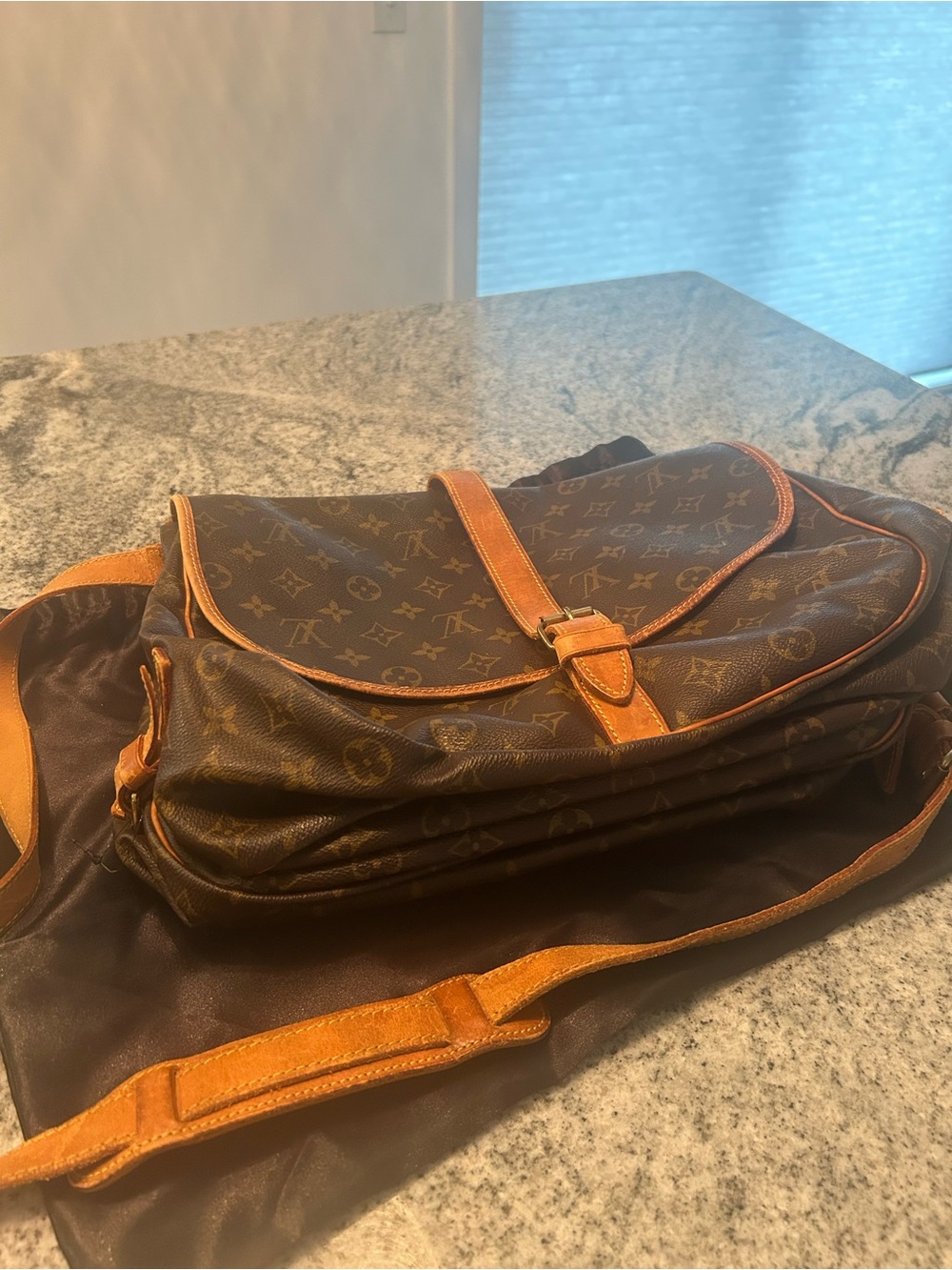 Vintage 1999 Louis Vuitton Saumer 30  Dual Compartment Saddlebag with COA - Picture 10 of 12